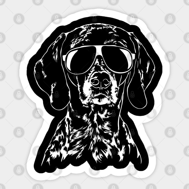 Funny German Shorthaired Pointer sunglasses cool dog Sticker by wilsigns